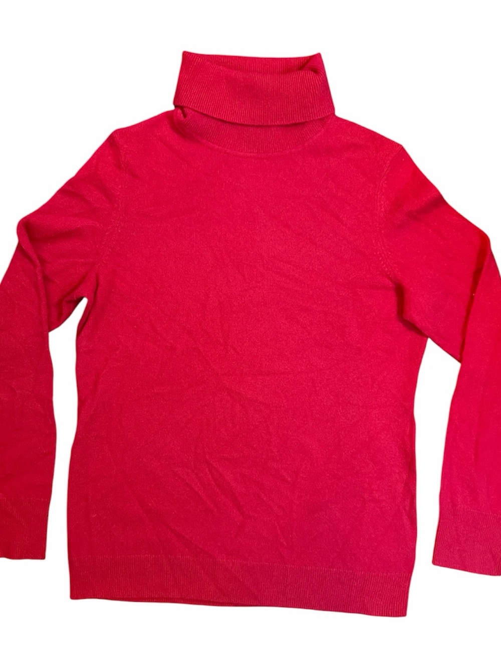 Talbots Pure 100% Cashmere Red Turtleneck Sweater Size Medium